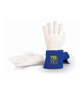 PAR GUANTES 980 SOLTIG SOLDADOR AZUL-BLANCO T-9