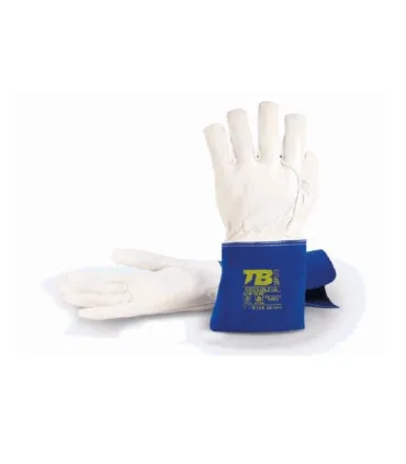 PAR GUANTES 980 SOLTIG SOLDADOR AZUL-BLANCO T-9