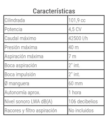 MOTOBOMBA CAMPEON K/AT-102 AUTOASPIRANTE 42M3/H