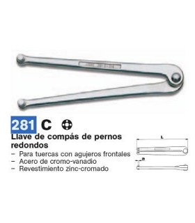 LLAVE COMPAS PUNTOS Ø12mm 22-125mm L215mm