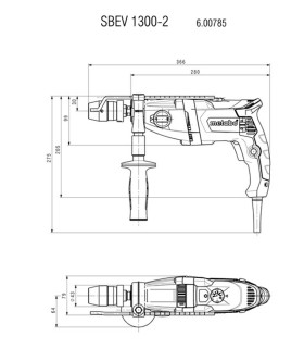 TALADRO PERCUTOR METABO 1300W SBEV 1300-2 + maletin