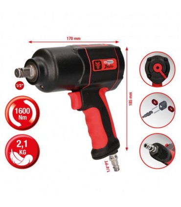 LLAVE NEUMATICA IMPACTO "THE DEVIL" KS TOOLS 1/2" 1600Nm