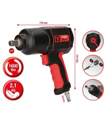 LLAVE NEUMATICA IMPACTO "THE DEVIL" KS TOOLS 1/2" 1600Nm