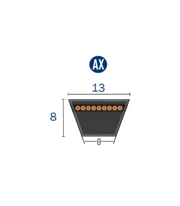 CORREA TRAPECIAL DENTADA AX 107/13x8x2725 Li