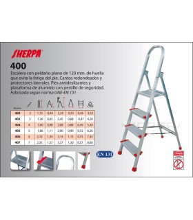 ESCALERA GAYNER ALUM.TIJERA 6 Peld+Barand