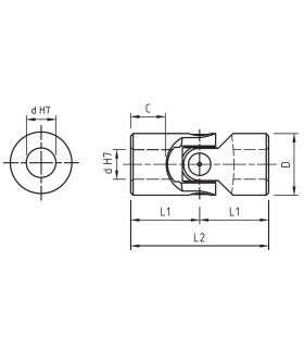 ROTULA PRECISION SIMPLE Ø 20x42x82 3G