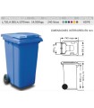 CONTENEDOR 240 LT.C/RUEDAS S/PEDAL TODO COLOR ROJO