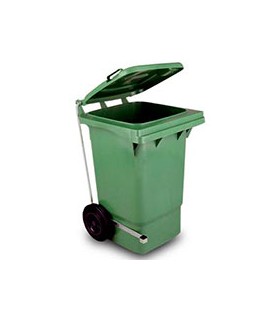 CONTENEDOR 60L. C/PEDAL + RUEDAS TAPA AMARILLA