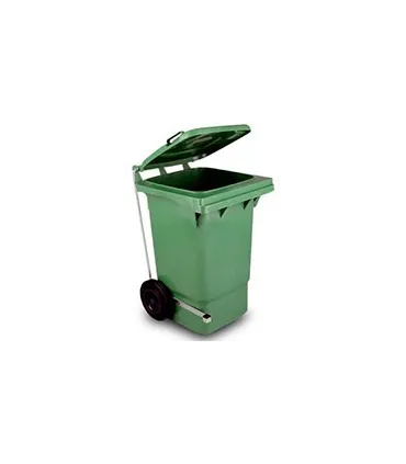 CONTENEDOR 60L. C/PEDAL + RUEDAS TAPA VERDE