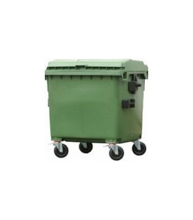 CONTENEDOR 800 LIT. C/4 RUEDAS GRIS+VERDE