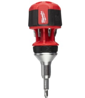 DESTORNILLADOR CORTO CARRACA HEX 1/4 +7 PUNTAS MILWAKEE