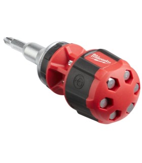 DESTORNILLADOR CORTO CARRACA HEX 1/4 +7 PUNTAS MILWAKEE