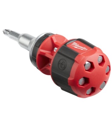 DESTORNILLADOR CORTO CARRACA HEX 1/4 +7 PUNTAS MILWAKEE