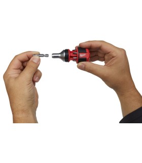 DESTORNILLADOR CORTO CARRACA HEX 1/4 +7 PUNTAS MILWAKEE