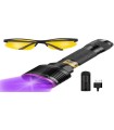 LINTERNA 3 LEDS 10W LUZ ULTAVIOLETA P/INSPECCION RECARGABLE