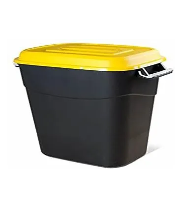 CONTENEDOR RESIDUOS 95L NEGRO/GRIS