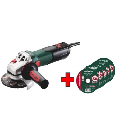 PACK RADIAL METABO W9-125 QUICK 900W Ø125MM + 100 DISCOS FINOS