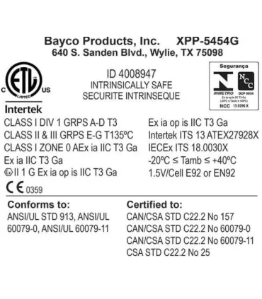 LINTERNA FRONTAL ATEX-Zona 0 NIGHTST LED 160LUX 3xAAA. AMARILLA