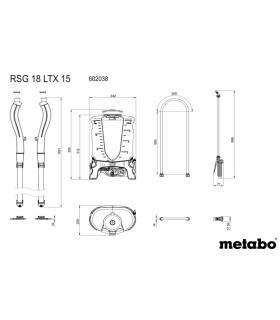 PULVERIZADORA MOCHILA A BATERIA METABO RSG18LTX15 **SIN BATERIA