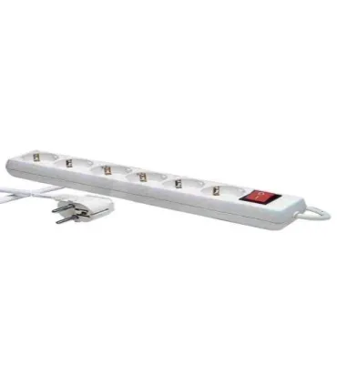 BASE MULTIPLE 5 TOMAS+PULSADOR CABLE 1,5 MT