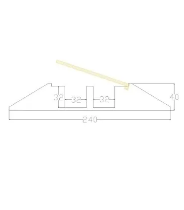 PROTECTOR CABLE 1.000x250x50mm 2 canales Ø32mm
