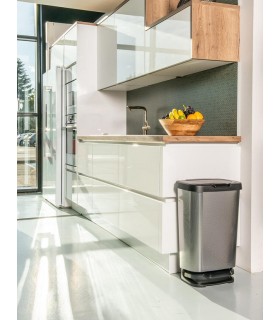 CUBO/ PAPELERA INOX 40 LTS. PEDAL+TAPA