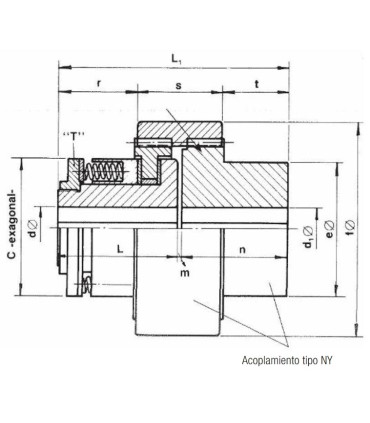 ACOPLAMIENTO-LIMITADOR DE PAR LPC-50 5-50Nm Eje máx. 25/34