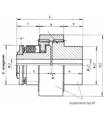 ACOPLAMIENTO-LIMITADOR DE PAR LPC-50 5-50Nm Eje máx. 25/34