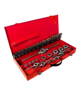 SET 35pcs JUEGOS MACHO+COJINETE+BROCA HSS M3-M12 VAPORIZADOS