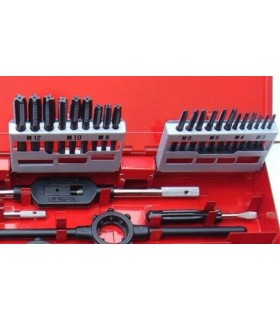 SET 35pcs JUEGOS MACHO+COJINETE+BROCA HSS M3-M12 VAPORIZADOS