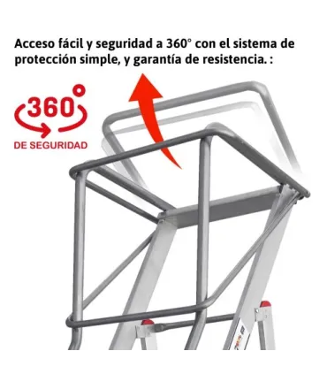 ESCALERA ALUMINIO ALMACEN 12 PELDAÑOS ALT.TRABAJO 4,71Mt. PLEGABLE