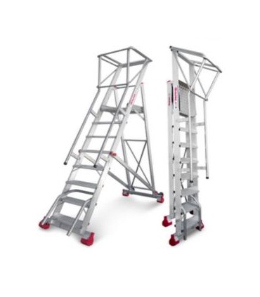 ESCALERA ALUMINIO ALMACEN 3 PELDAÑOS ALT.TRABAJO 2,54Mt. PLEGABLE