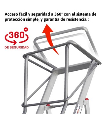 ESCALERA ALUMINIO ALMACEN 3 PELDAÑOS ALT.TRABAJO 2,54Mt. PLEGABLE