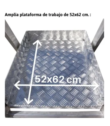 ESCALERA ALUMINIO ALMACEN 3 PELDAÑOS ALT.TRABAJO 2,54Mt. PLEGABLE
