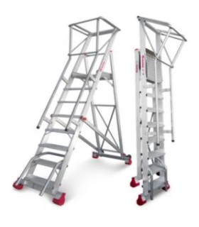 ESCALERA ALUMINIO ALMACEN 7 PELDAÑOS ALT. TRABAJO 3,50Mt. PLEGABLE