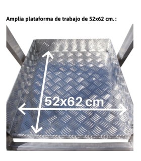 ESCALERA ALUMINIO ALMACEN 8 PELDAÑOS ALT. TRABAJO 3,74Mt. PLEGABLE