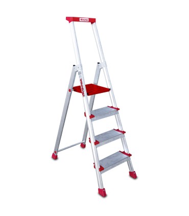 ESCALERA FARAONE ALUM.TIJERA 4 Peld + Bandeja