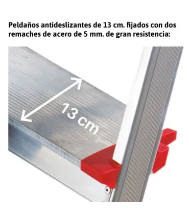 ESCALERA FARAONE ALUM.TIJERA 4 Peld + Bandeja