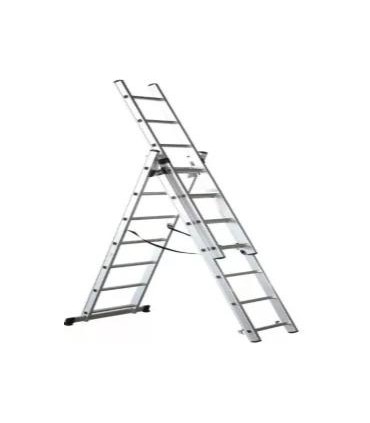 ESCALERA ALUM. TRANSFORMABLE 3Tramos 7+7+7 Ext. 4,50Mt