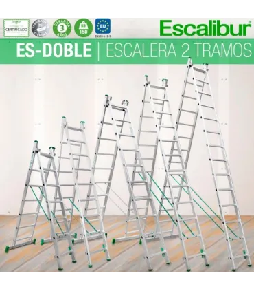 ESCALERA ALUM. TRANSF. 2 TRAMOS 10+10 PELDAÑOS