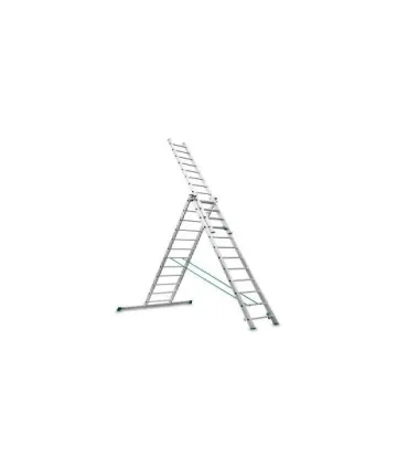 ESCALERA ALUMINIO TRANSF.3 TRAMOS 10+10+10 PELDAÑOS