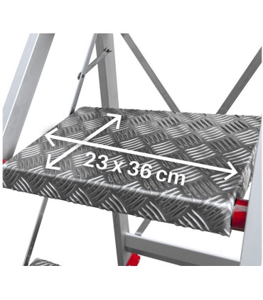 ESCALERA PROF. ALU. 3 PELDAÑOS ANCHOS PLEGABLE
