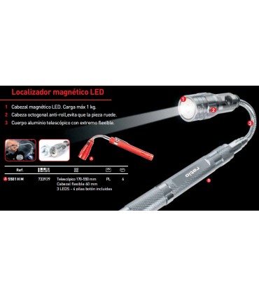 LINTERNA 3 LEDS Y DEDO MAGNETICO FLEXIBLE