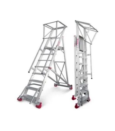 ESCALERA ALUMINIO ALMACEN 4 PELDAÑOS ALT. TRABAJO 2,78Mt. PLEGABLE