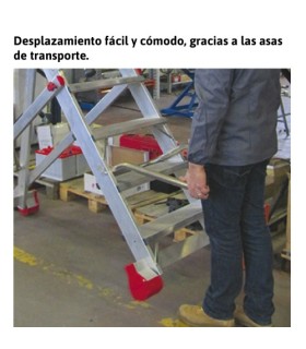 ESCALERA ALUMINIO ALMACEN 4 PELDAÑOS ALT. TRABAJO 2,78Mt. PLEGABLE