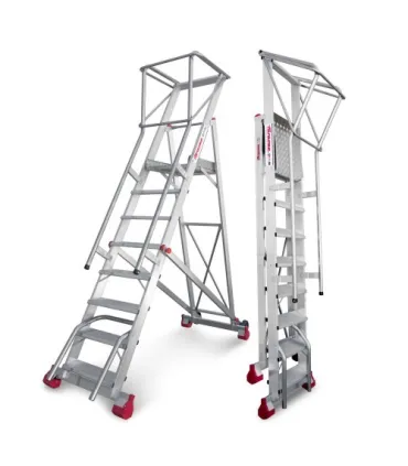 ESCALERA ALUMINIO ALMACEN 6 PELDAÑOS ALT. TRABAJO 3,26Mt. PLEGABLE