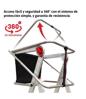 ESCALERA PLS-5 5 PELDAÑOS, PLATAFORMA REGULABLE EN ALTURA