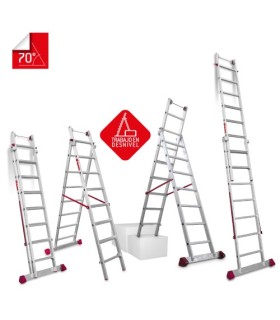 ESCALERA TRANSF. 2 TRAMOS 14+15 TIJ.TJO 5,5Mt EXT.7,3Mt PELDAÑO ANCHO