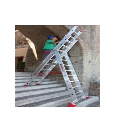 ESCALERA TRANSF. 3 TRAMOS 14+15+15 TIJ.TJO 8,5 EXT.10,5Mt PELDAÑO ANCHO
