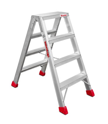 ESCALERA TIJERA DOBLE ALUM. 4+4 PELDAÑOS ANCHO ALTURA: TJO 2,5M PLEG 0,86MT